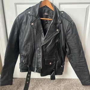 Men’s Wilson Black Leather Motorcycle Jacket